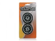 HPI MOUNTED X-PATTERN TYRE D COMPOUND SPLIT 6 CHROME 4702